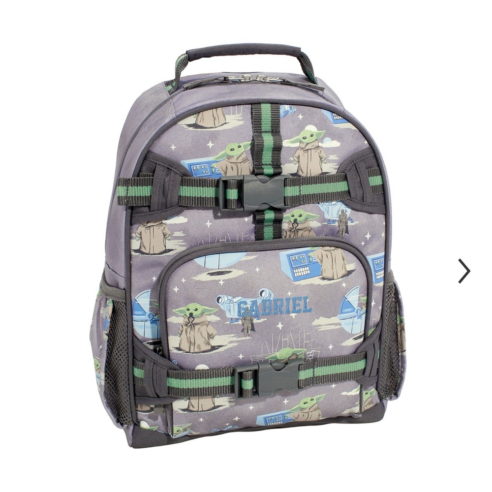 Pottery Barn Kids, NO NAME McKenzie Mandalorian glow in dark backpack